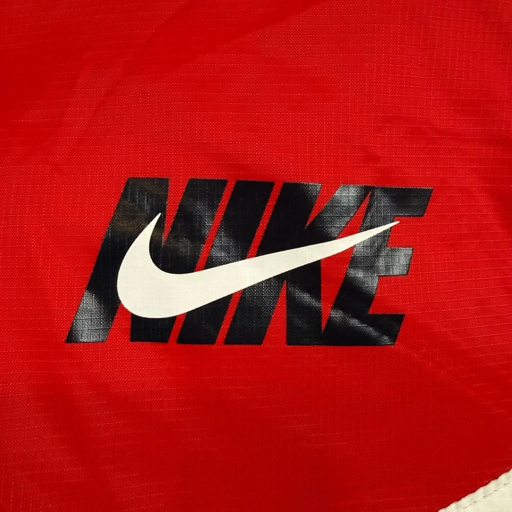 Nike Windrunner Jacket Mens Medium Red White Navy Blue Colorblock Hooded Zip‎